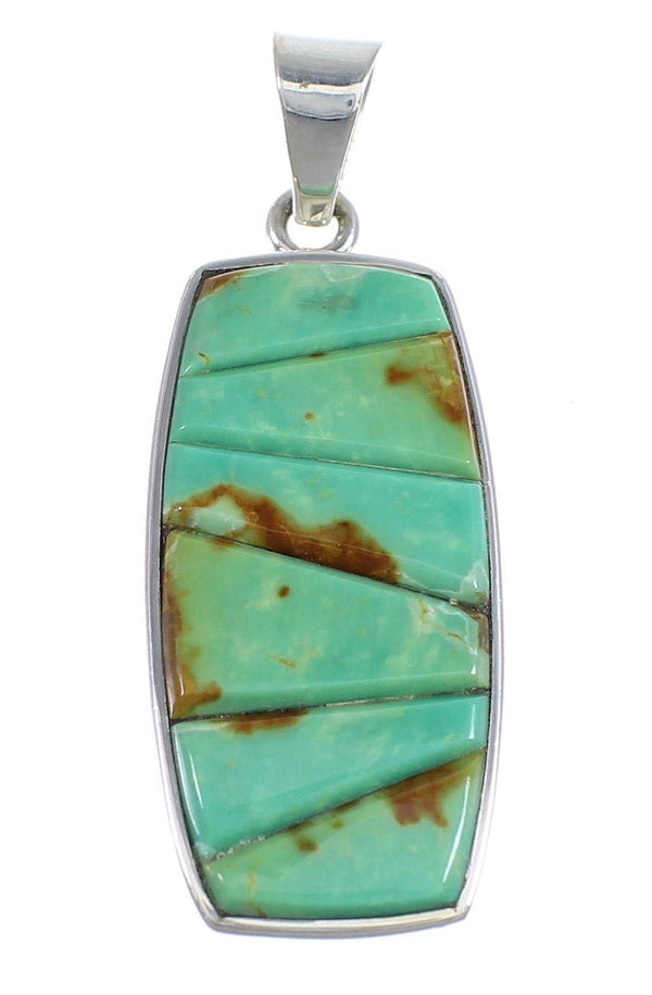 Sterling Silver And Turquoise Southwest Slide Pendant Jewelry VX55042
